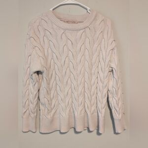 Philosophy Women's Size XS Ivory Cable Knit Sweater Crew Neck NWOT Fast Shipping